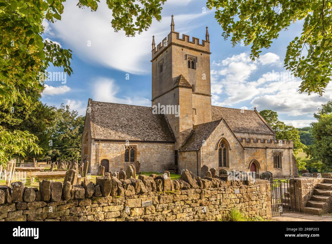 St Eadburgha's Church vicino Broadway, Cotswolds, Gloucestershire, Inghilterra Foto Stock