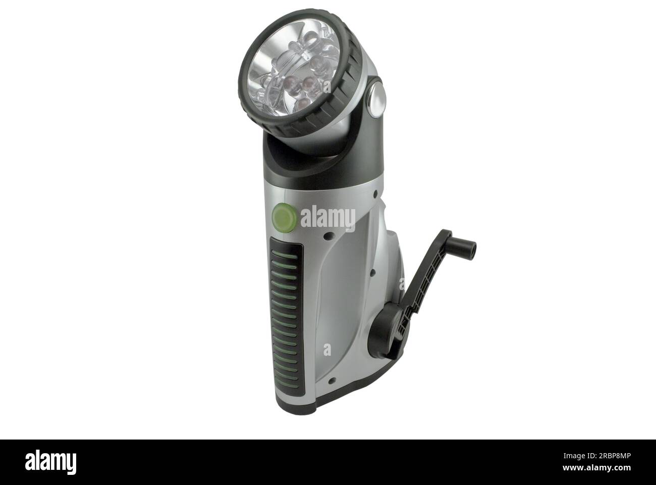 Moderna torcia elettrica su sfondo bianco Foto Stock