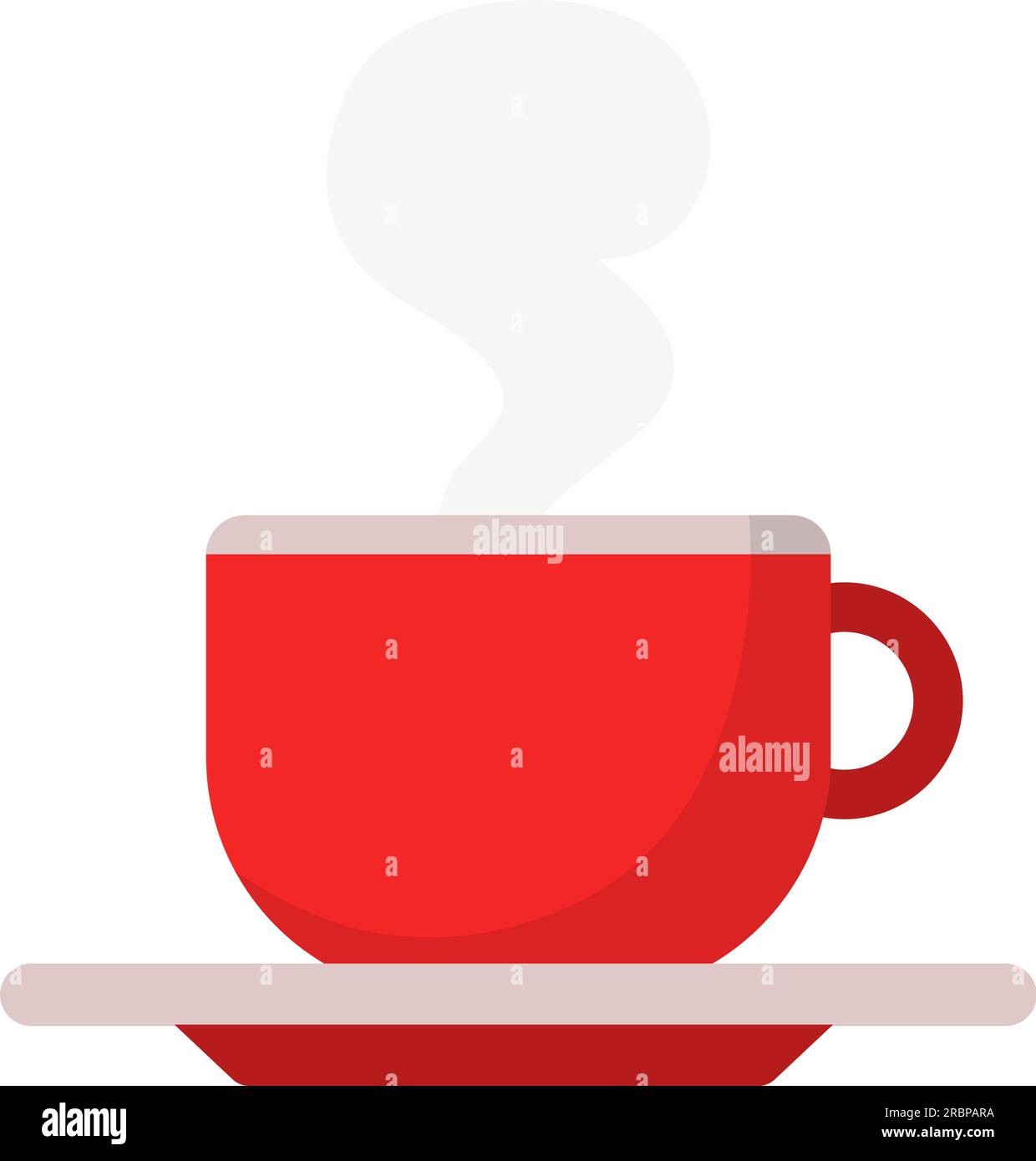Caffè espresso caldo in una piccola tazza rossa, concetto di pausa caffè Illustrazione Vettoriale