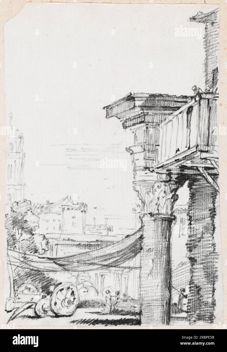 "Joseph-Marie Vien, balcone nel foro Romano, 1744/1750, grafite su carta deposta, foglio: 19 x 12,9 cm (7 1/2 x 5 1/16 pollici) Dimensioni pagina: 42,5 x 27,7 cm (16 3/4 x 7/8 pollici), Mark J. Millard Architectural Collection, 1983.49.202' Foto Stock "Joseph-Marie Vien, balcone nel foro Romano, 1744/1750, grafite su carta deposta, foglio: 19 x 12,9 cm (7 1/2 x 5 1/16 pollici) Dimensioni pagina: 42,5 x 27,7 cm (16 3/4 x 7/8 pollici), Mark J. Millard Architectural Collection, 1983.49.202' Foto Stock