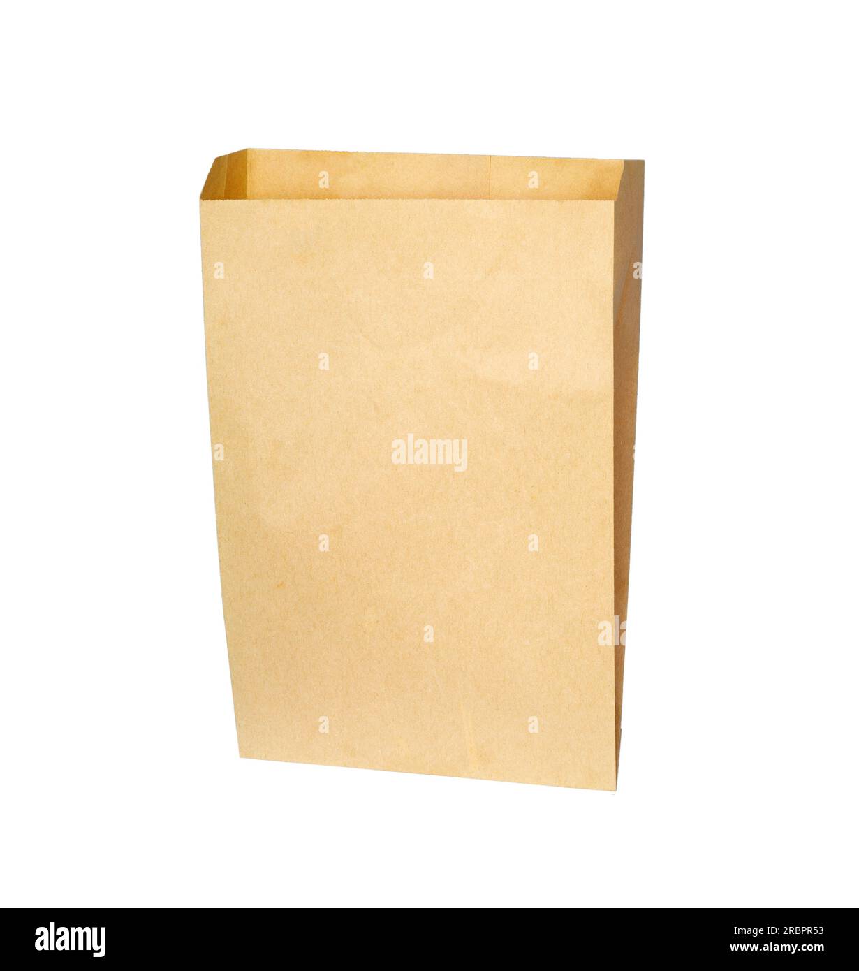 Shopping bag di carta isolata su sfondo bianco . Sacchetto di carta riciclata. Foto Stock