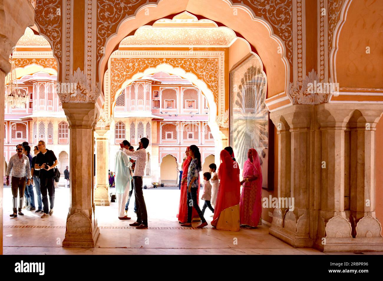 India , Jaipur , Radjastan , visita al palazzo della città , oggi museo , Foto Stock