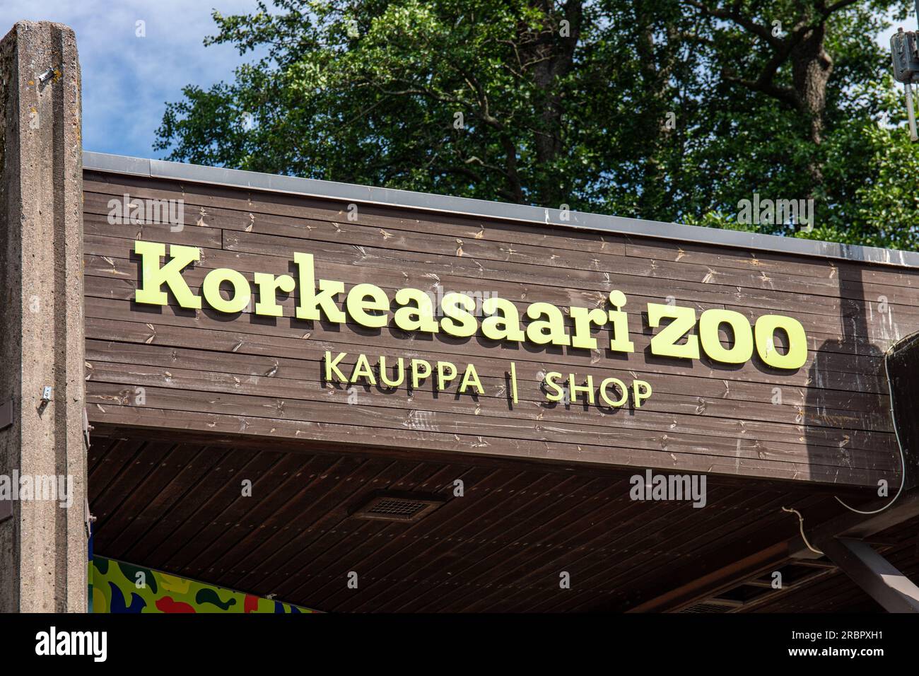 Negozio dello zoo di Korkeasaari a Helsinki, Finlandia Foto Stock