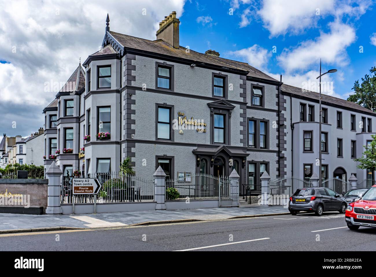 The Whistledown Hotel, sul lungomare di Warrenpoint, Newry, Co Down, Irlanda del Nord, sulle rive di Carlingford Lough, Foto Stock