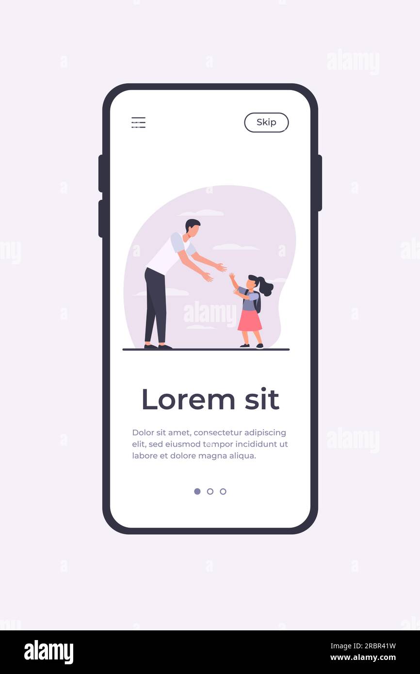 Papà incontra la figlia fuori Illustrazione Vettoriale