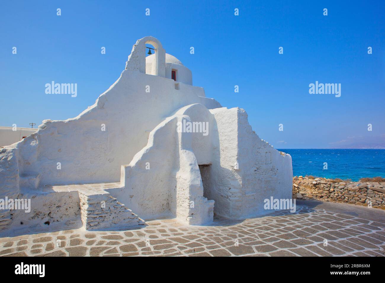La Chiesa di Panagia Paraportiani, Mykonos, Sud Egeo, Grecia Foto Stock