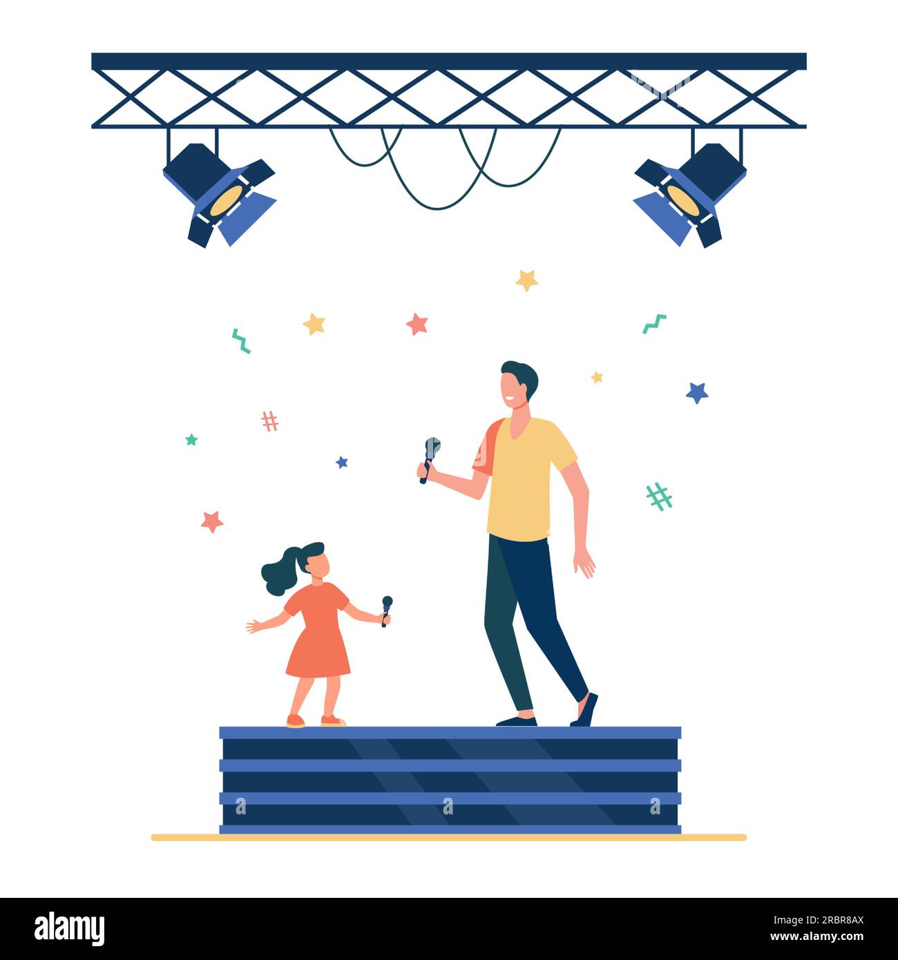 Duetto di cantanti per bambini e adulti Illustrazione Vettoriale