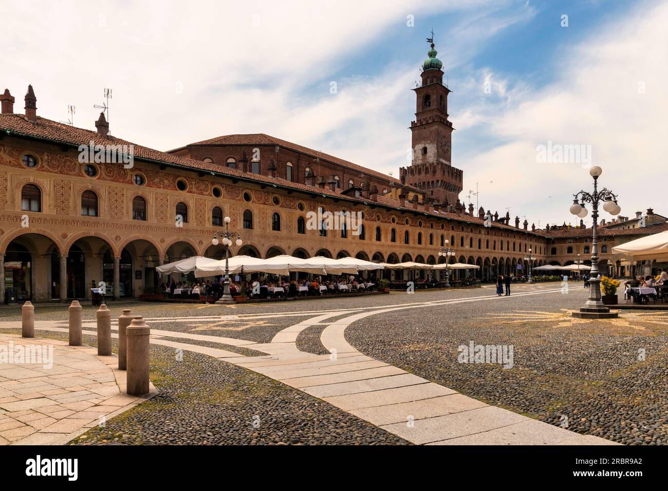 Piazza Ducale. Vigevano, distretto di Pavia, Lombardia, Italia Foto Stock