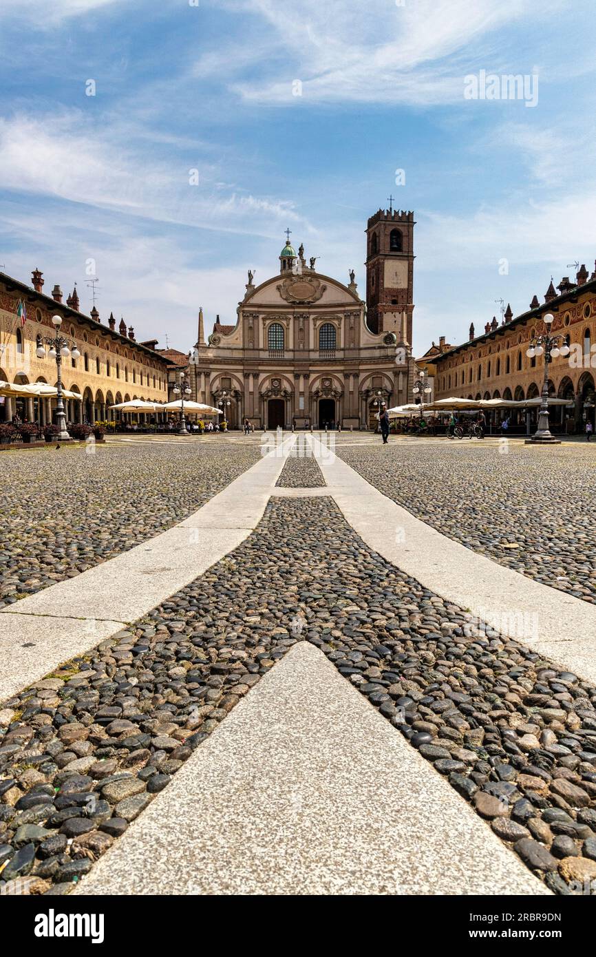 Piazza Ducale. Vigevano, distretto di Pavia, Lombardia, Italia Foto Stock