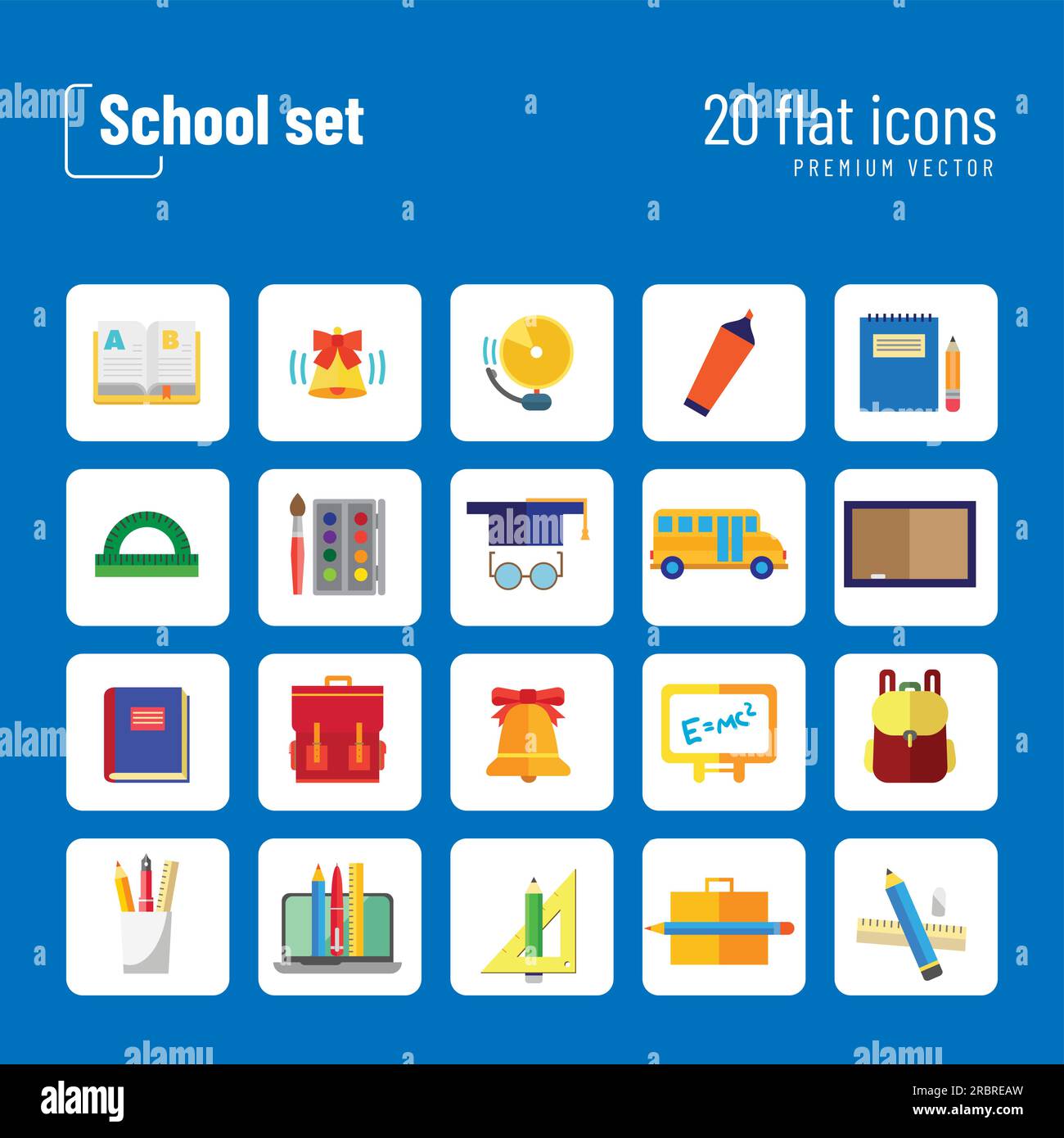 Icone scuola impostate Illustrazione Vettoriale