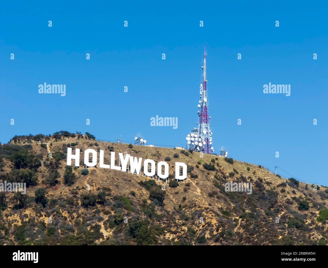 L'Hollywood Sign (precedentemente Hollywoodland Sign) è un punto di riferimento e icona culturale americana situato a Los Angeles, California. Si trova su Foto Stock