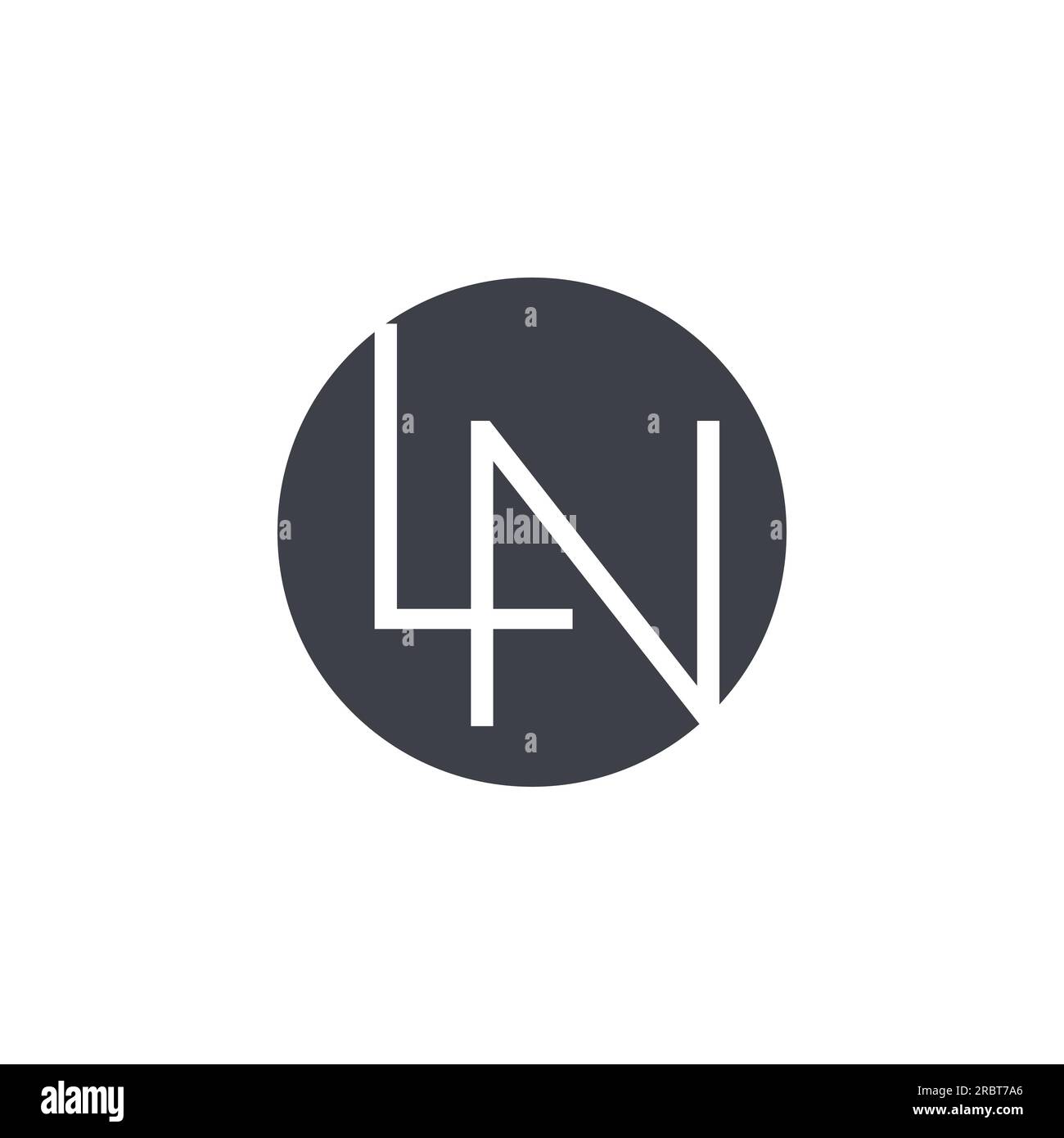 Lettera iniziale LN Design minimo logo vettore. Modello vettoriale del disegno del logo LN del cerchio iniziale. Design del logo LN astratto Illustrazione Vettoriale
