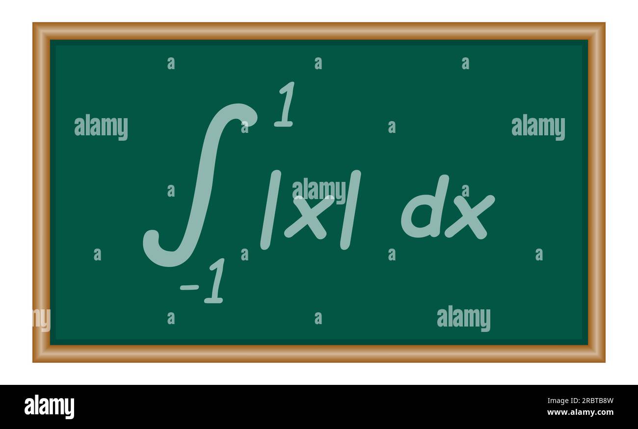 Integrale del valore assoluto delle risorse di matematica x. per insegnanti e studenti. Illustrazione Vettoriale