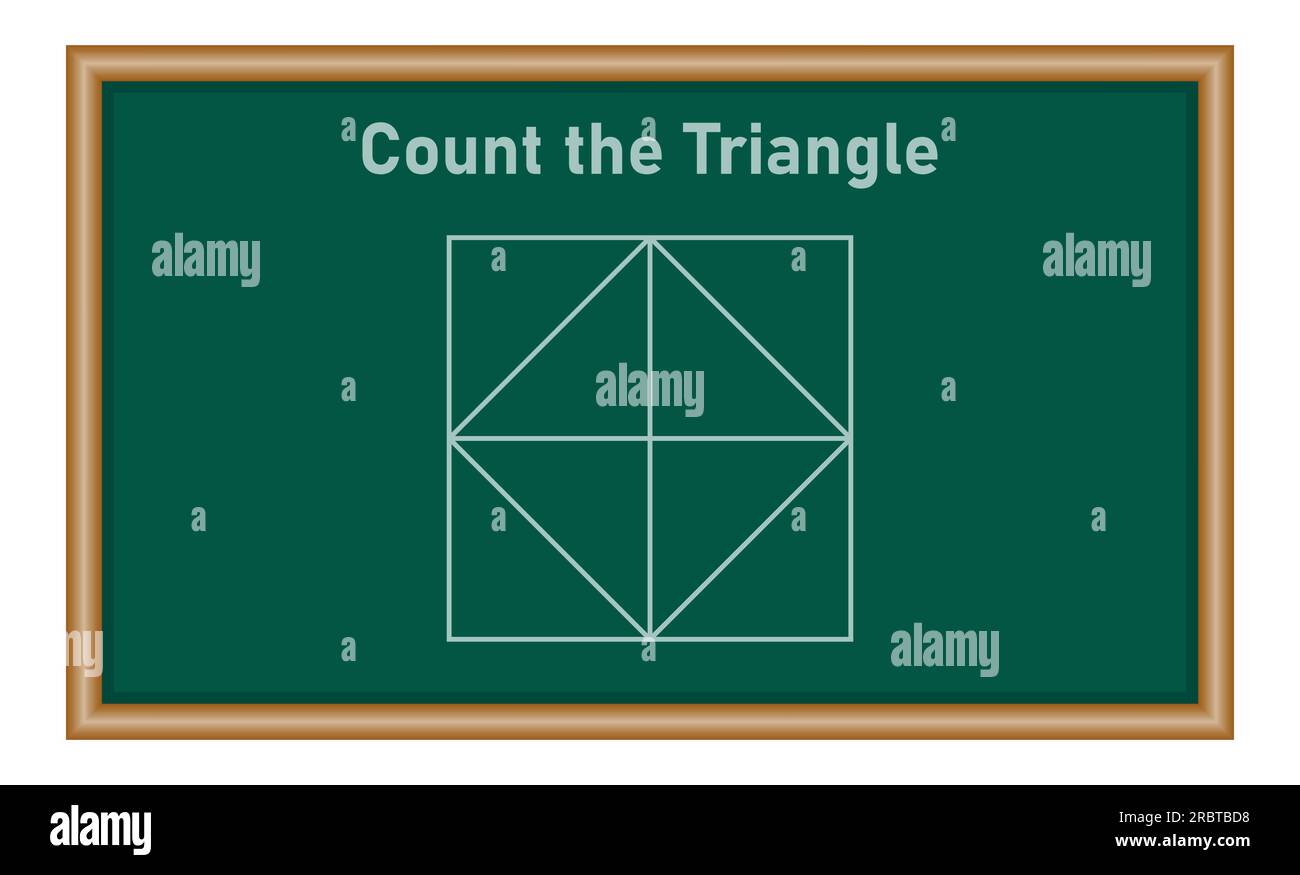Quanti triangoli? Gioco di matematica per bambini. risorse matematiche per insegnanti e studenti. Illustrazione Vettoriale