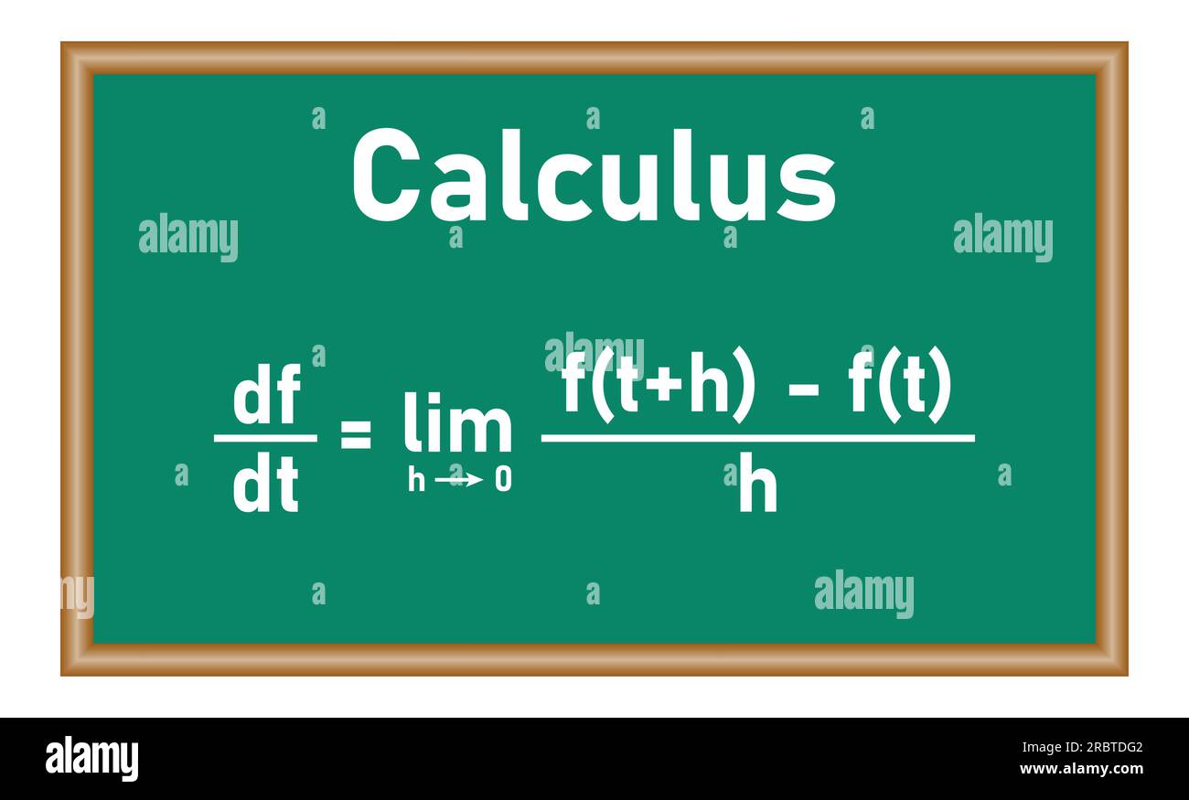 Equazione di calcolo differenziale. Risorse matematiche per insegnanti e studenti. Illustrazione Vettoriale