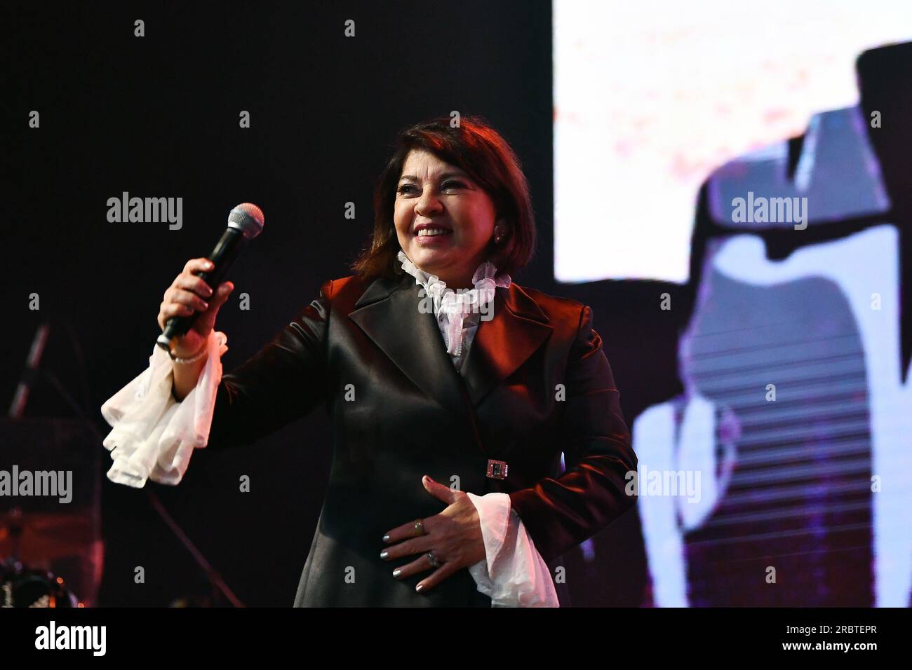 Rio de Janeiro, 3 giugno 2023. La cantante Roberta Miranda, durante uno spettacolo alla Espac Hall nella città di Rio de Janeiro. Foto Stock