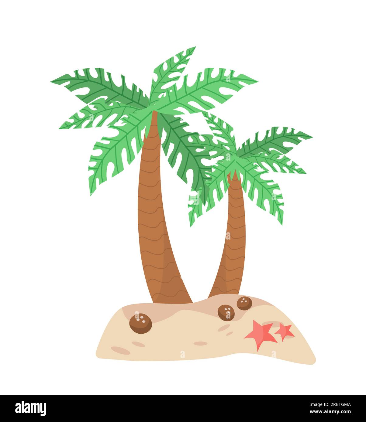 Adesivo spiaggia con concetto di palme Illustrazione Vettoriale
