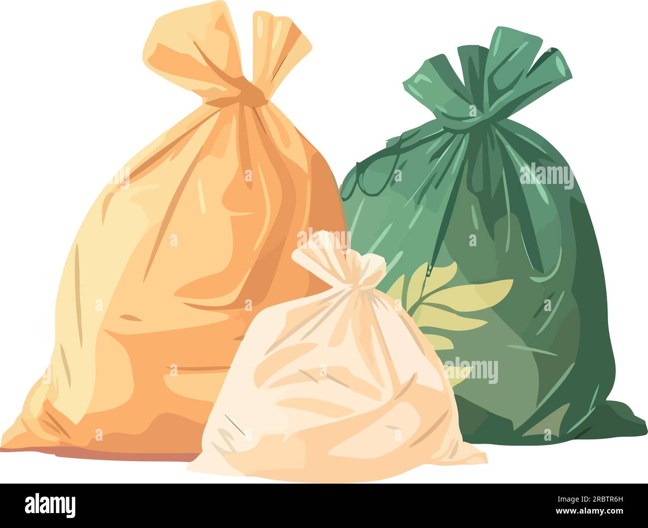sacchetti di plastica pieni di spazzatura Illustrazione Vettoriale