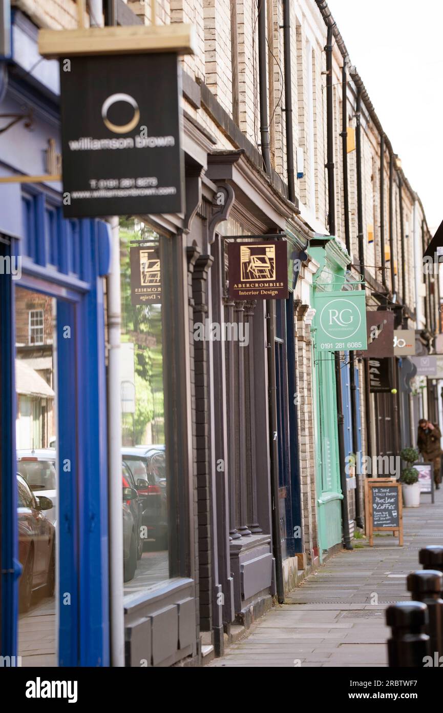 Negozi su Clayton Road, Jesmond Foto Stock
