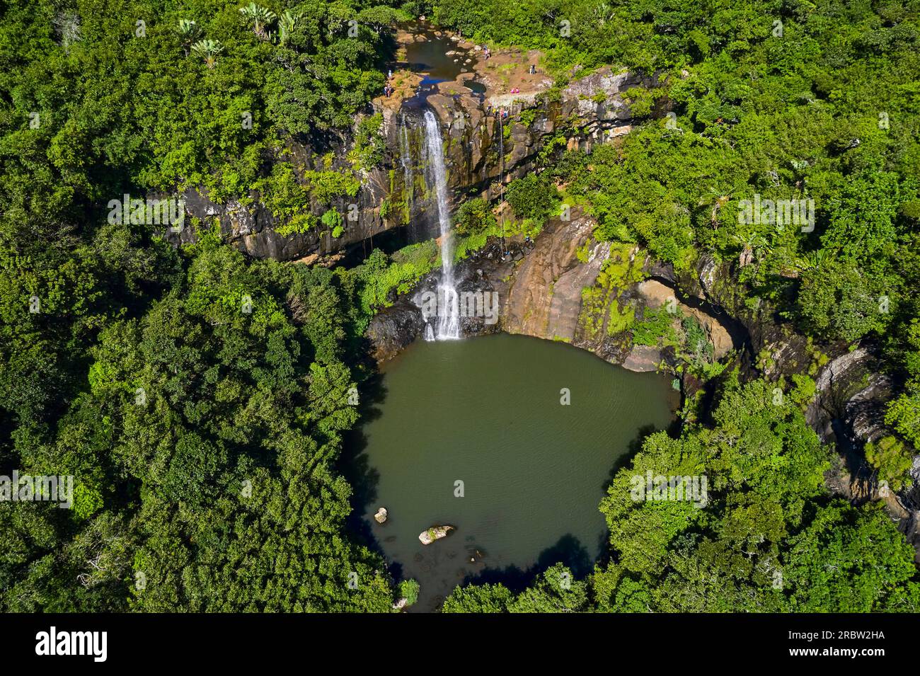 Mauritius, distretto di Plaines Wilhems, Henrietta, le sette cascate del fiume Tamarin Foto Stock