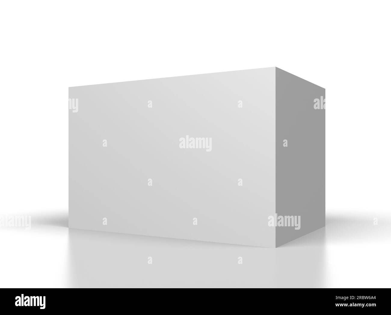 grande casella bianca vuota su sfondo bianco Foto Stock