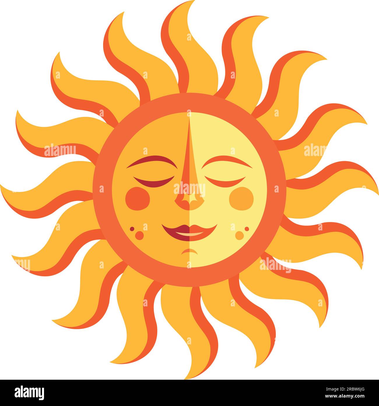 Il sole sorridente porta un'estate allegra e divertente Illustrazione Vettoriale