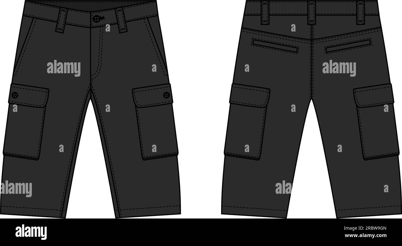 Pantaloncini uomo ( pantaloni corti ) illustrazione modello vettoriale Illustrazione Vettoriale