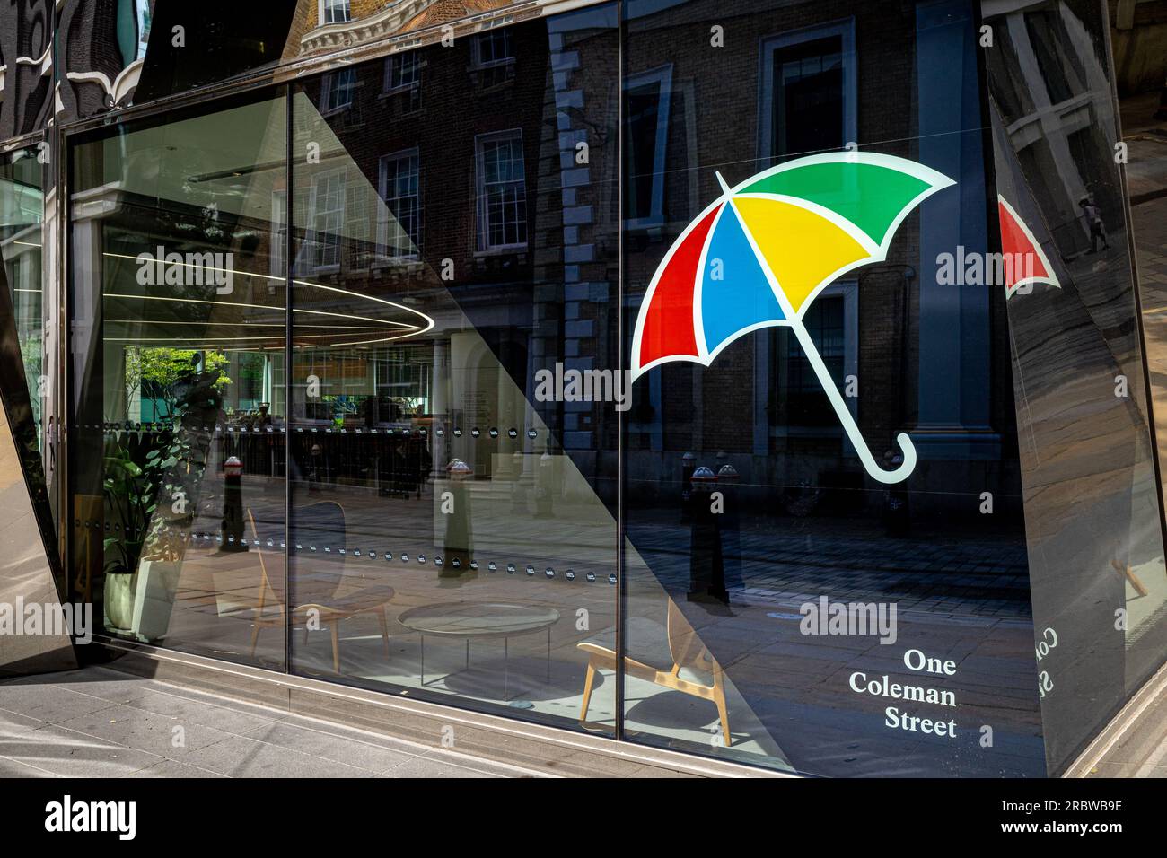 Sede centrale legale e generale in One Coleman Street, nel quartiere finanziario della città di Londra. L&G HQ LONDRA. Foto Stock