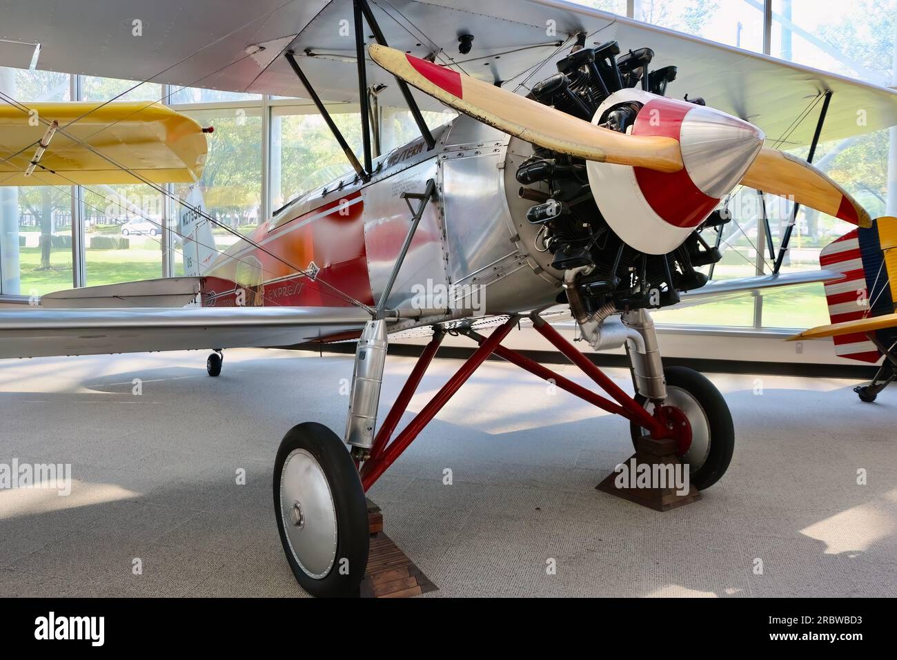 Stearman C-3B Sport Commercial Aircraft nella Great Gallery, il Museum of Flight Seattle, Washington State USA Foto Stock