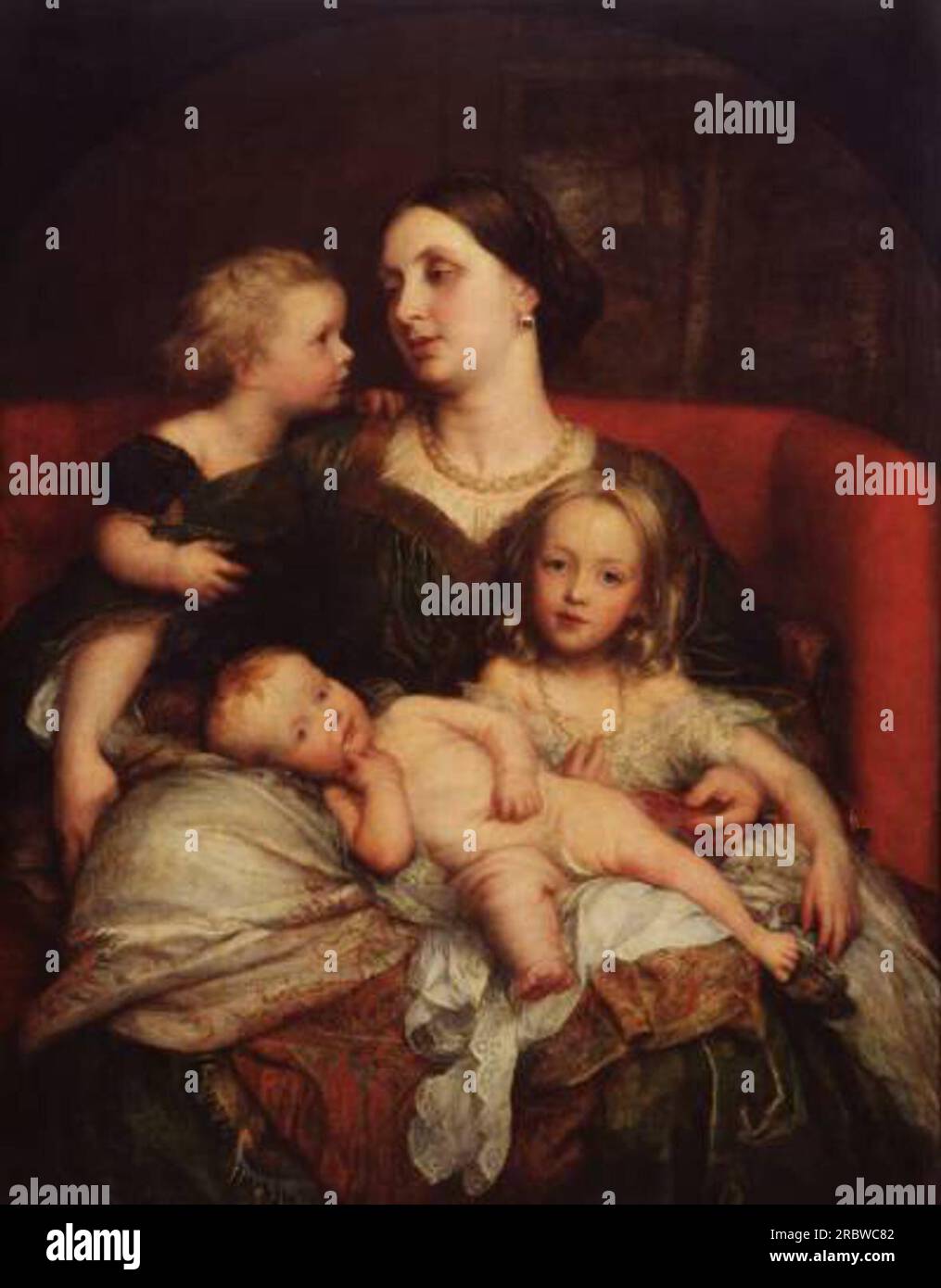 La signora George Augustus Frederick Cavendish Bentinck e i suoi figli 1860 di George Frederick Watts Foto Stock