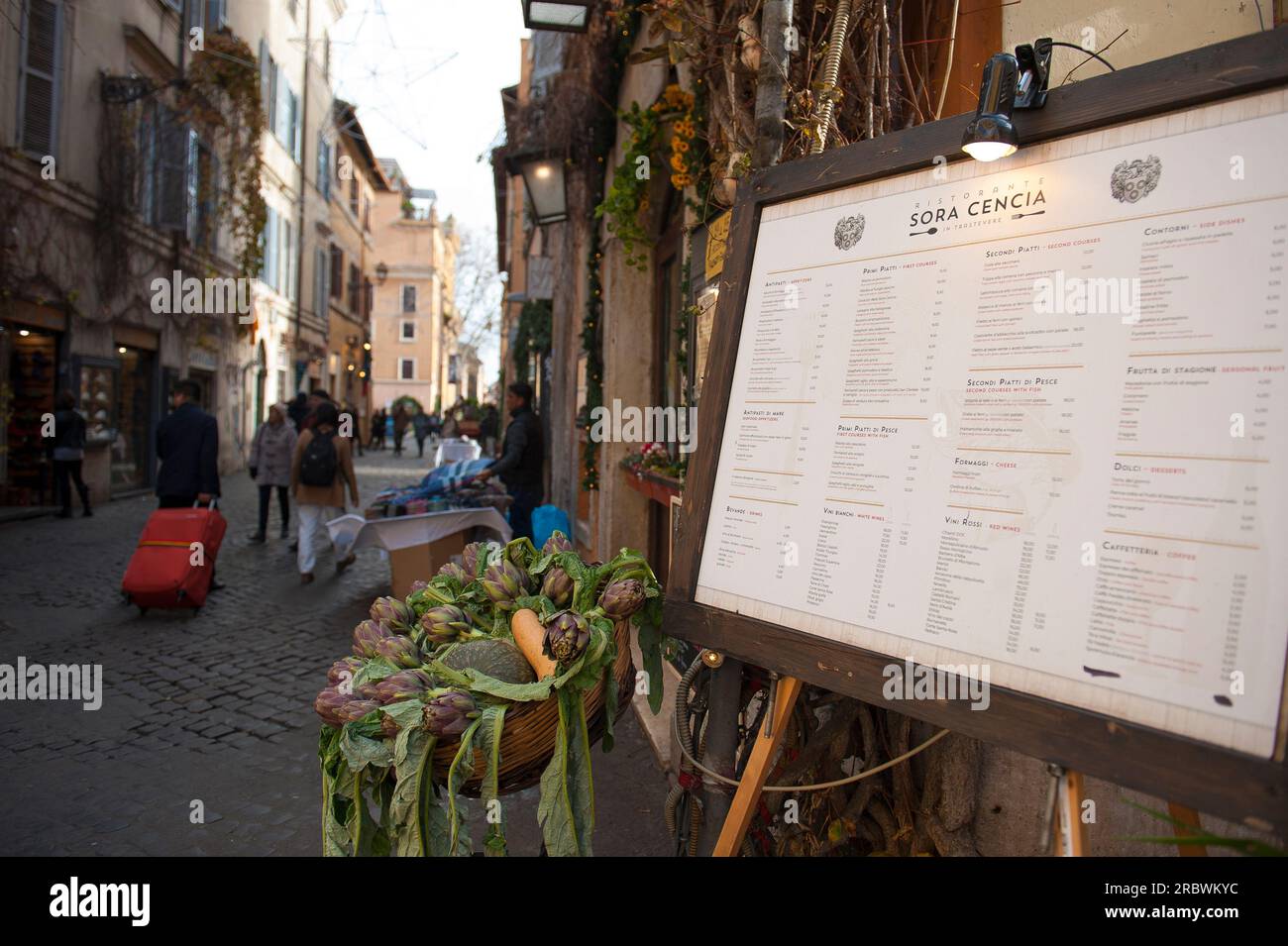 Ristorante Sora Cencia, via Lungaretta, quartiere Trastevere, Roma, Lazio Italia, Europa Foto Stock