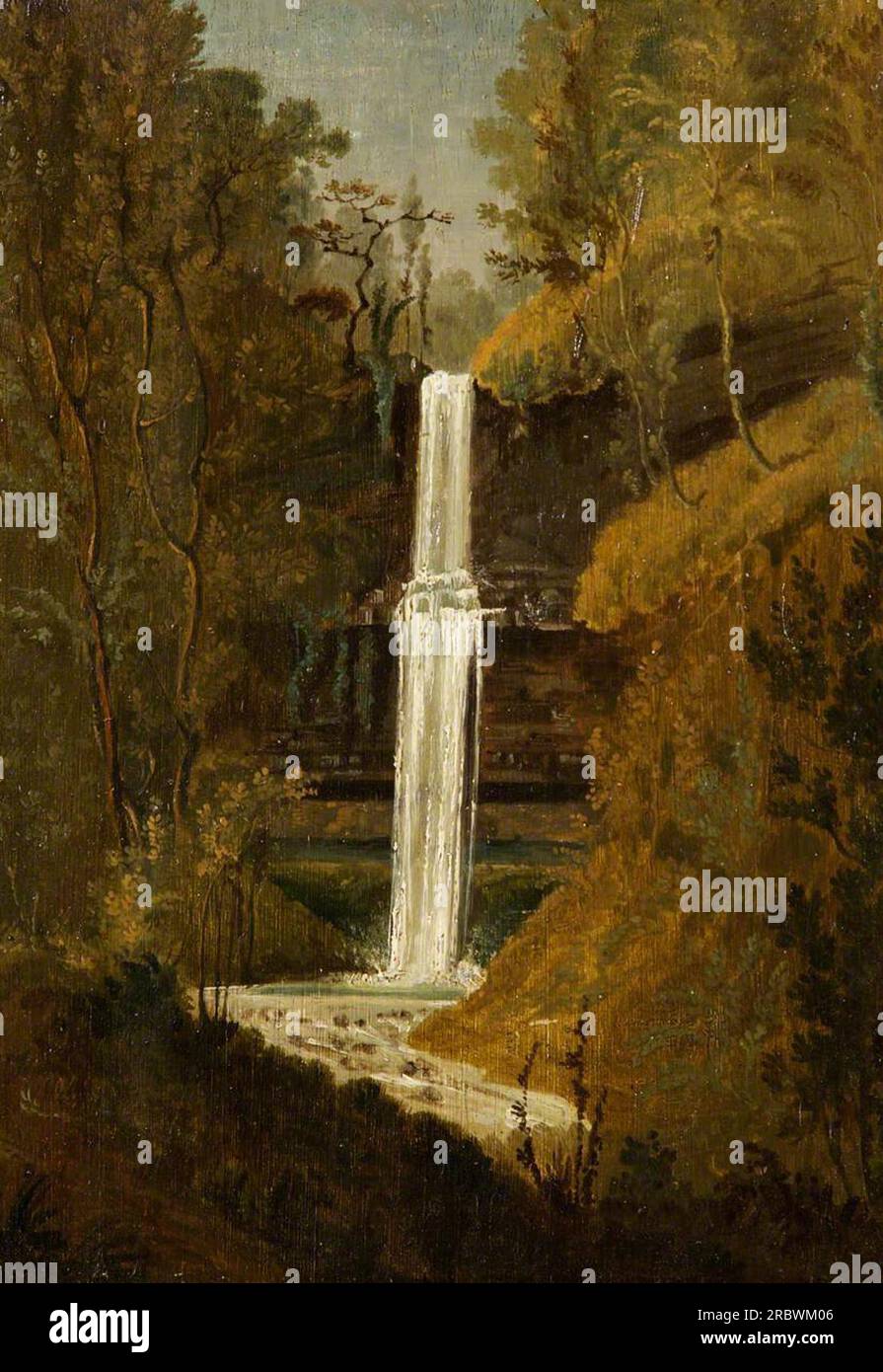 Ysgwd o Scwd Fall, Neath Valley 1819 di Penry Williams Foto Stock