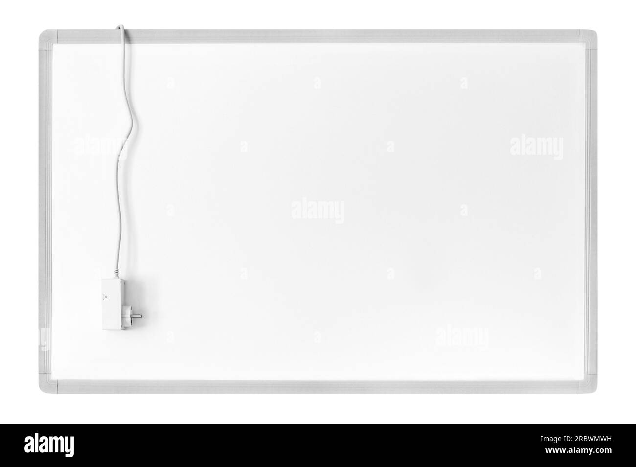Pannello riscaldante elettrico a infrarossi bianco isolato su sfondo bianco Foto Stock