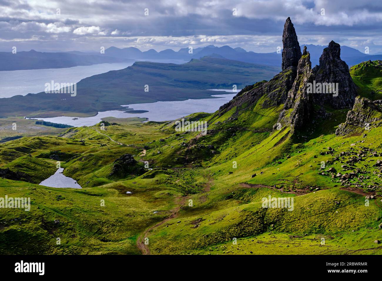 Regno Unito, Scozia, Isola di Skye, Old Man of Storr Foto Stock
