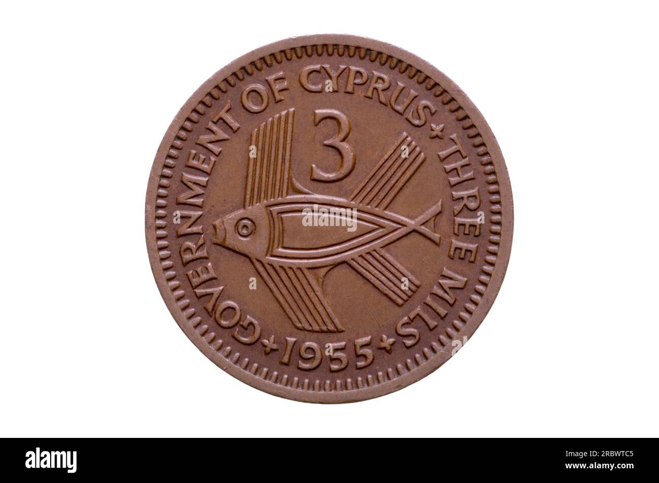 Cipro 3 Mils Coin Foto Stock