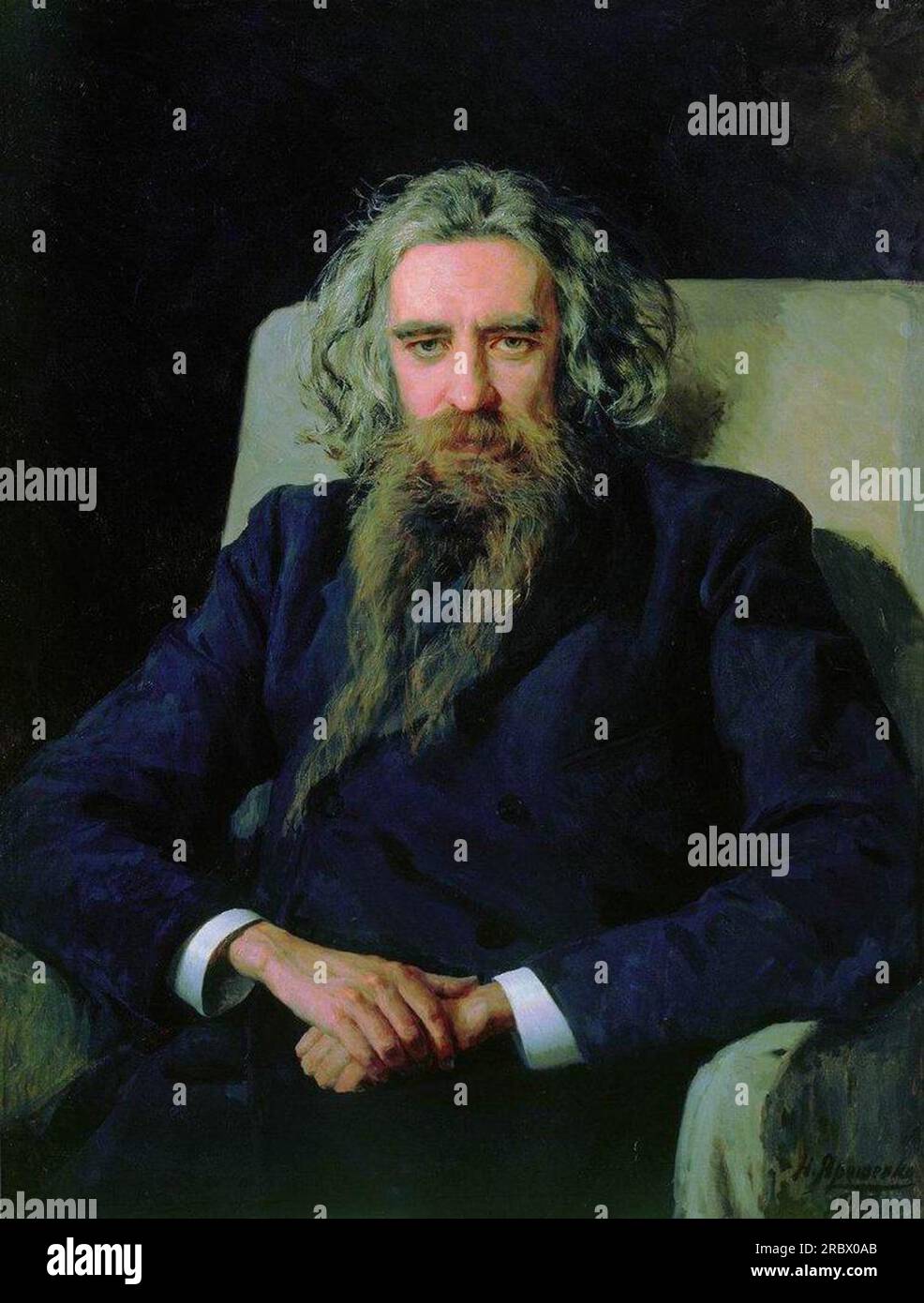 Ritratto di Vladimir Solovyov 1892 di Mykola Yaroshenko Foto Stock