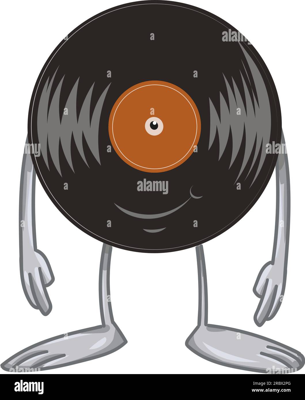 Cartone animato retro Happy Vinyl Vector Art Illustration Illustrazione Vettoriale