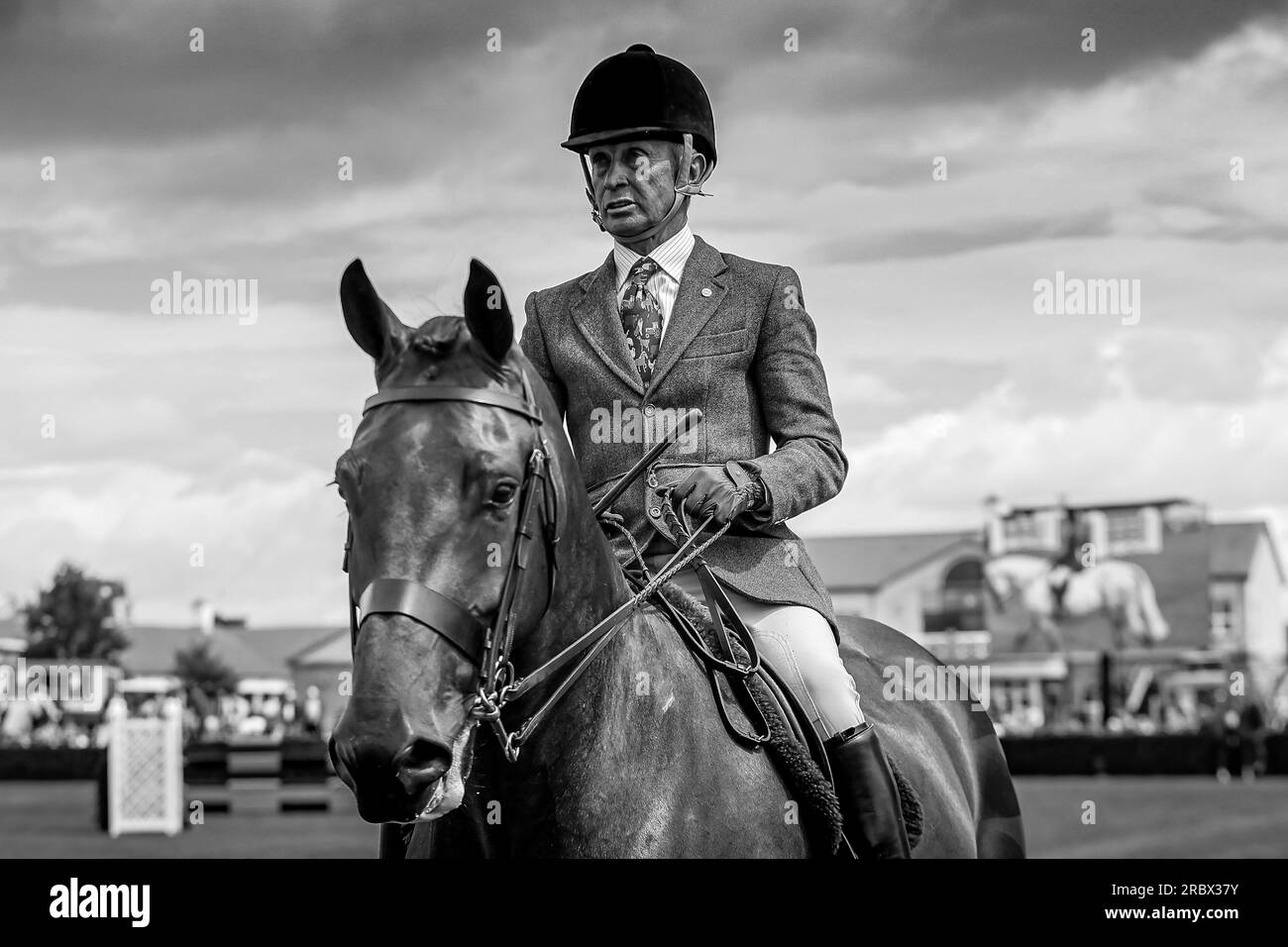 Harrogate, Regno Unito. 11 luglio 2023. Great Yorkshire Showground, Railway Road, Harrogate, North Yorkshire Un cavallo e un cavaliere che gareggia durante il 164° Great Yorkshire Show 2023 crediti: Touchlinepics/Alamy Live News Foto Stock