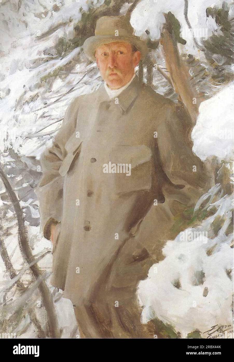 Il pittore Bruno Liljefors 1906 di Anders Zorn Foto Stock