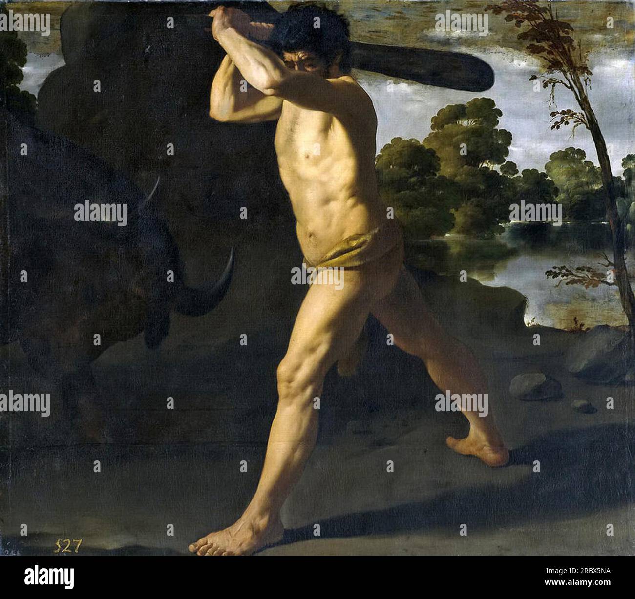 Hercules Fighting the Cretan Bull di Francisco de Zurbaran Foto Stock