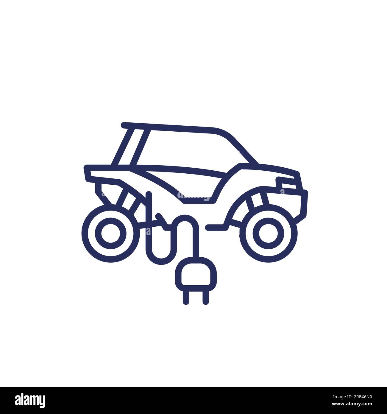 Icona linea UTV elettrica, SxS, veicolo affiancato Illustrazione Vettoriale