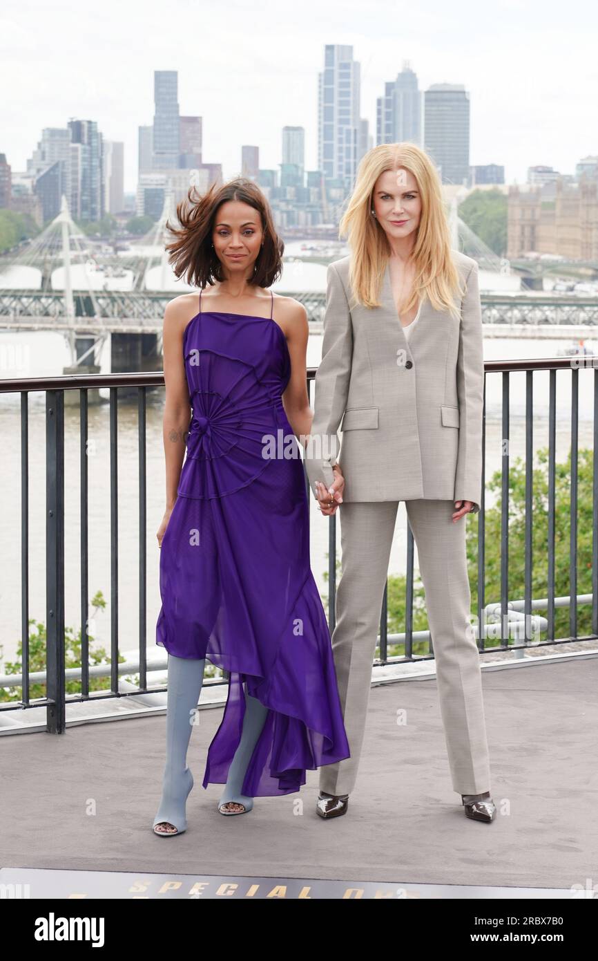 Zoe Saldana e Nicole Kidman a un Photo Call per la serie Paramount+