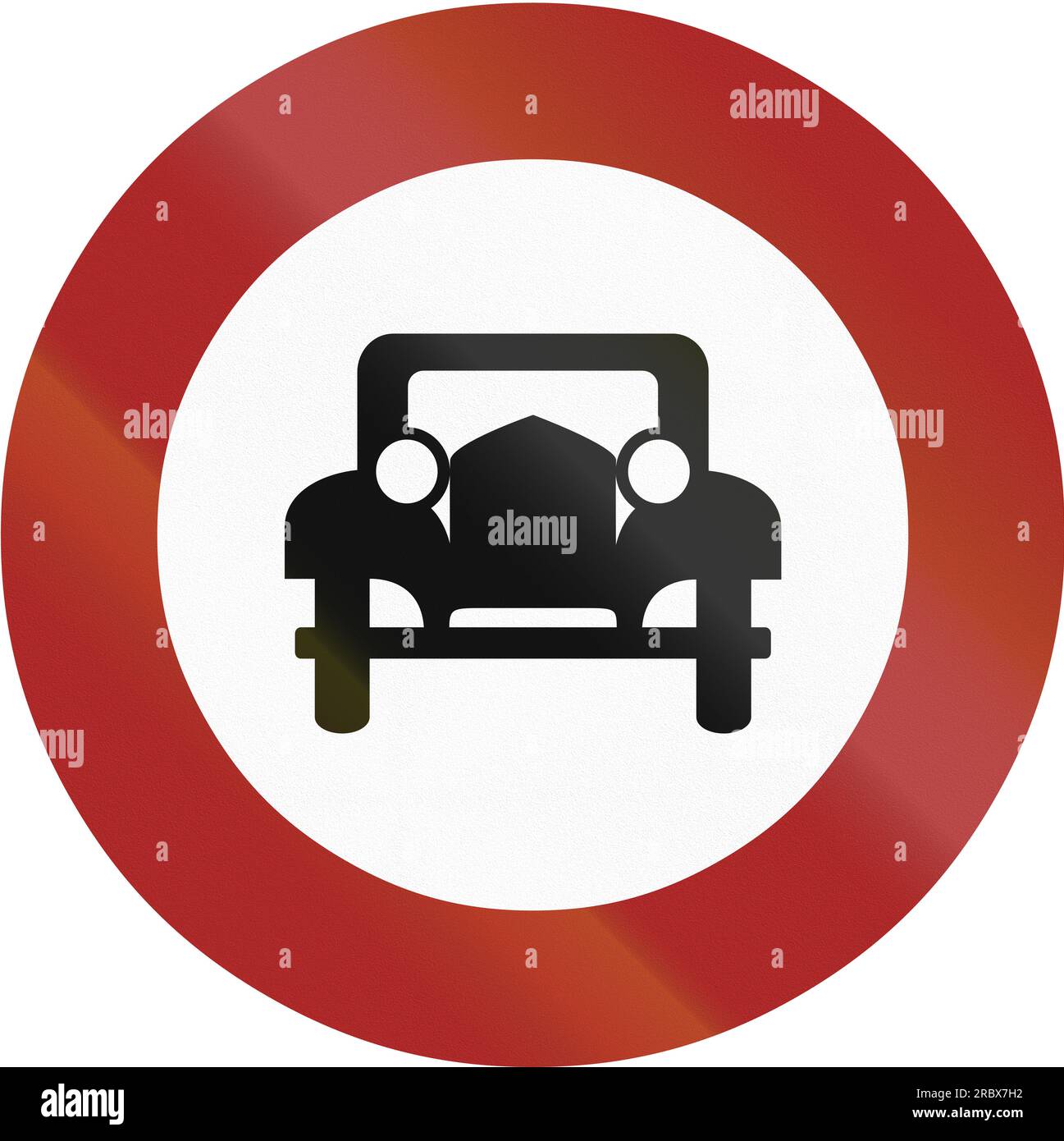 Vecchio disegno (1953) del cartello tedesco che proibisce la circolazione su strada di tutti i veicoli a motore (tranne i motocicli). Foto Stock