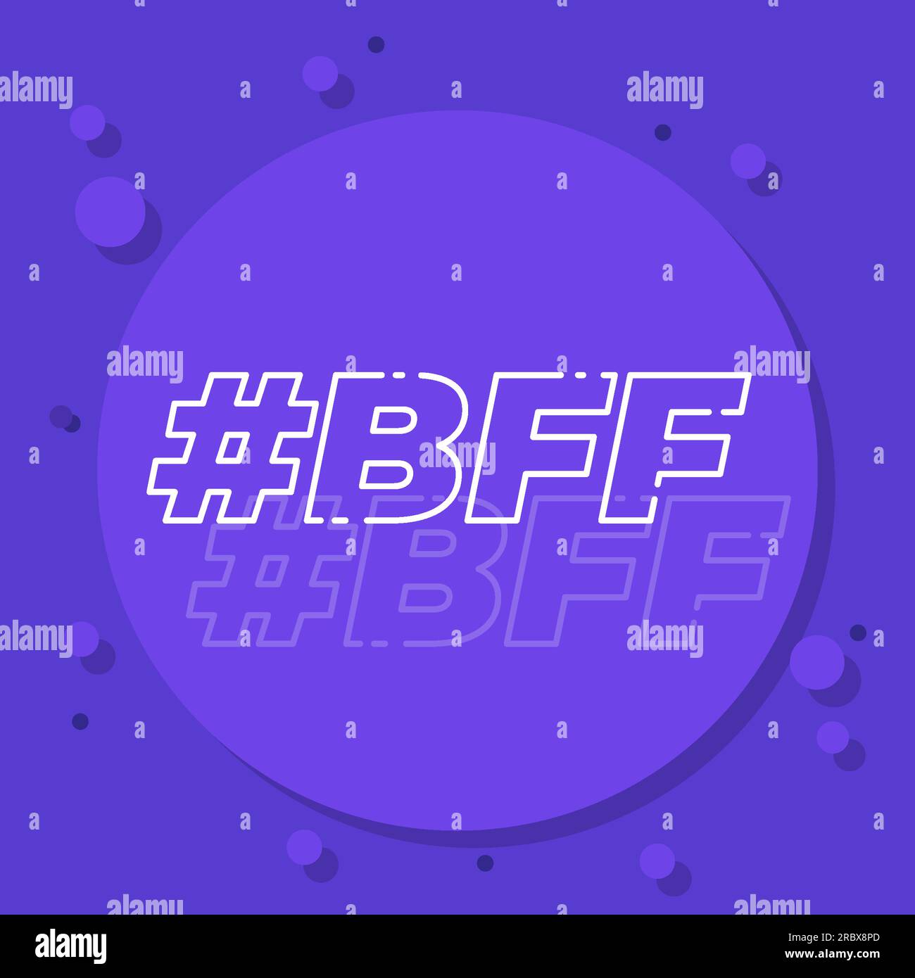 BFF, migliori amici per sempre, design vettoriale di linea Illustrazione Vettoriale