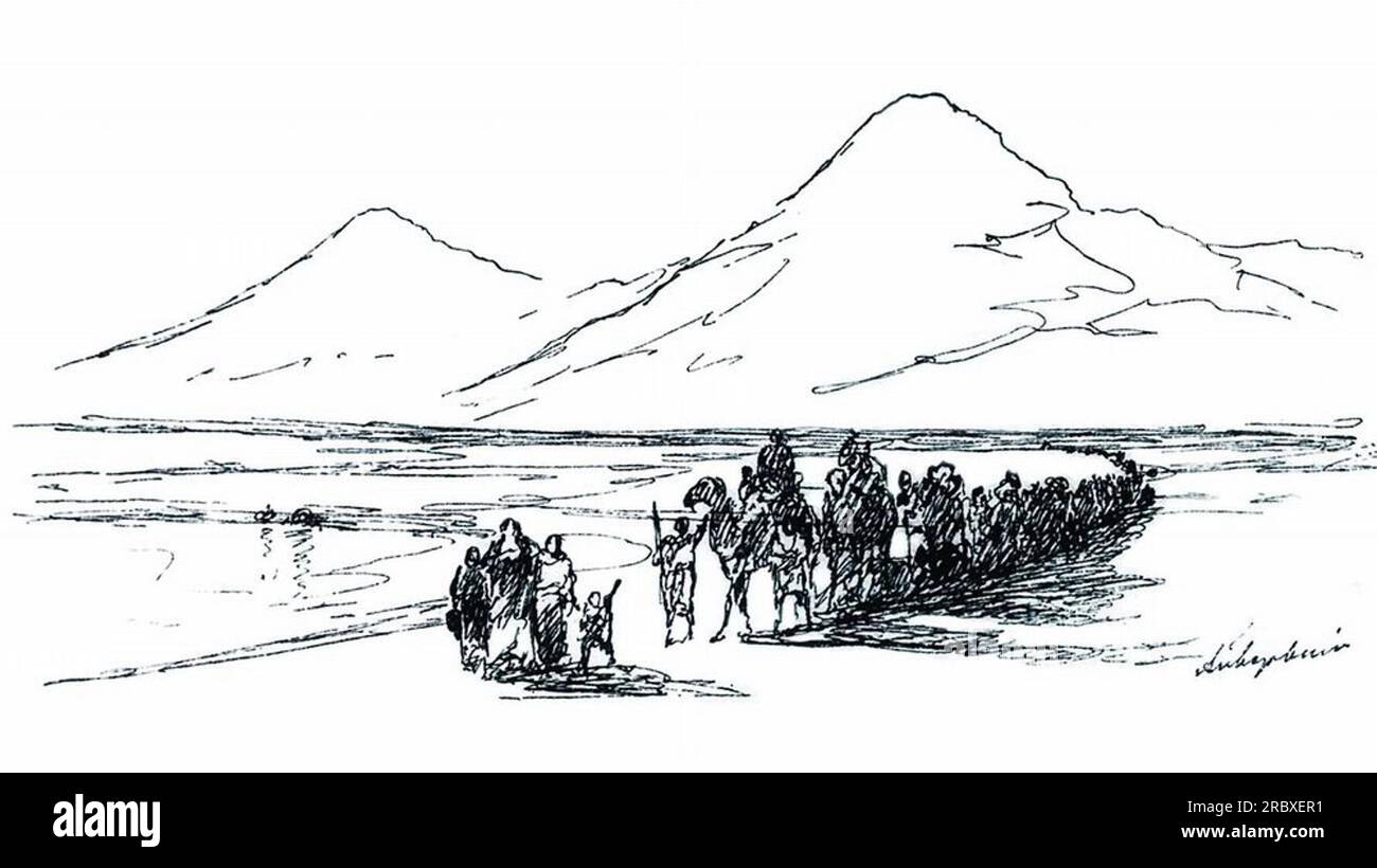 Espulsione di Noè dalla montagna Ararat 1897 di Ivan Aivazovsky Foto Stock