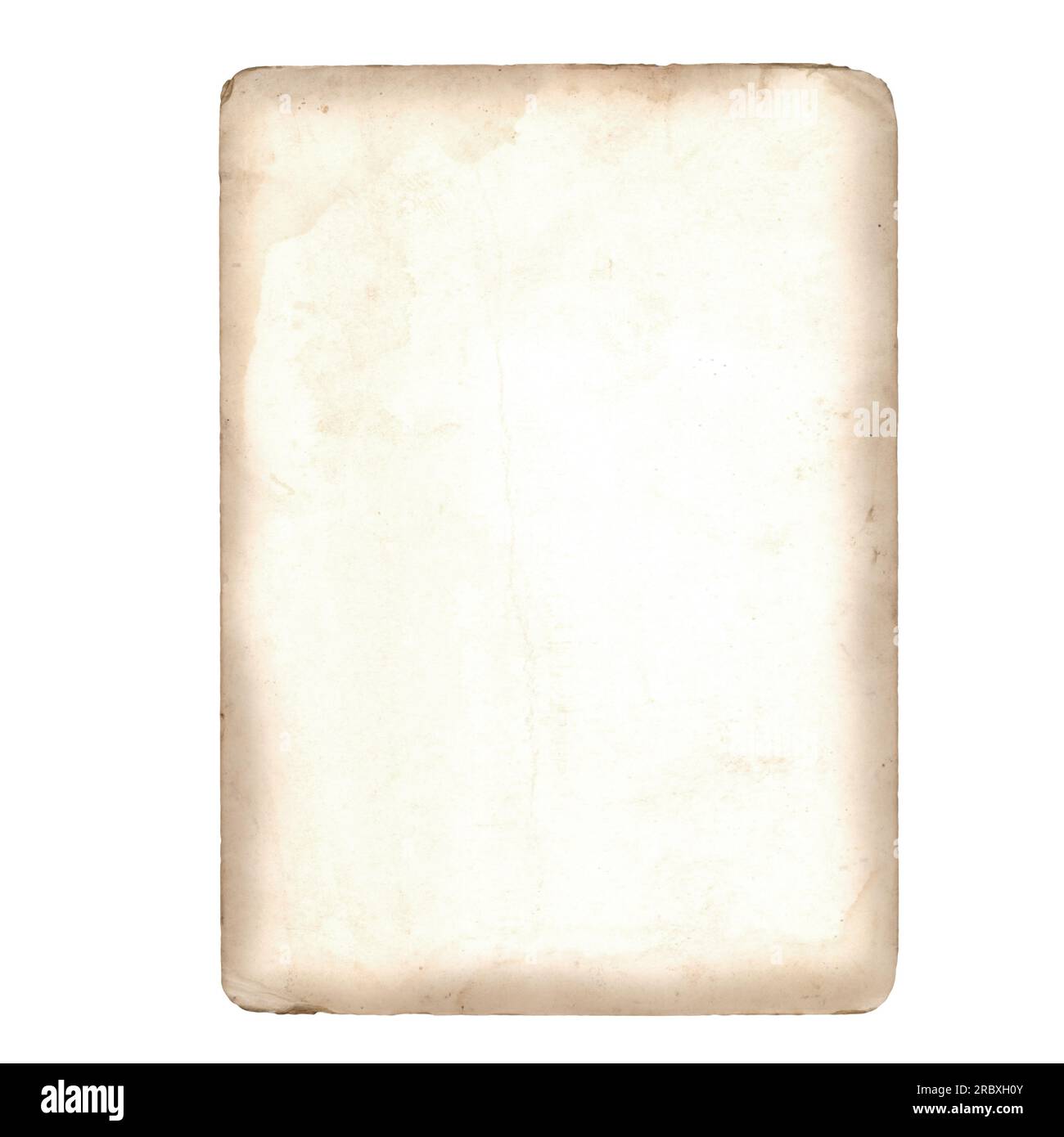 Vecchia carta vintage isolata su sfondo bianco Foto Stock