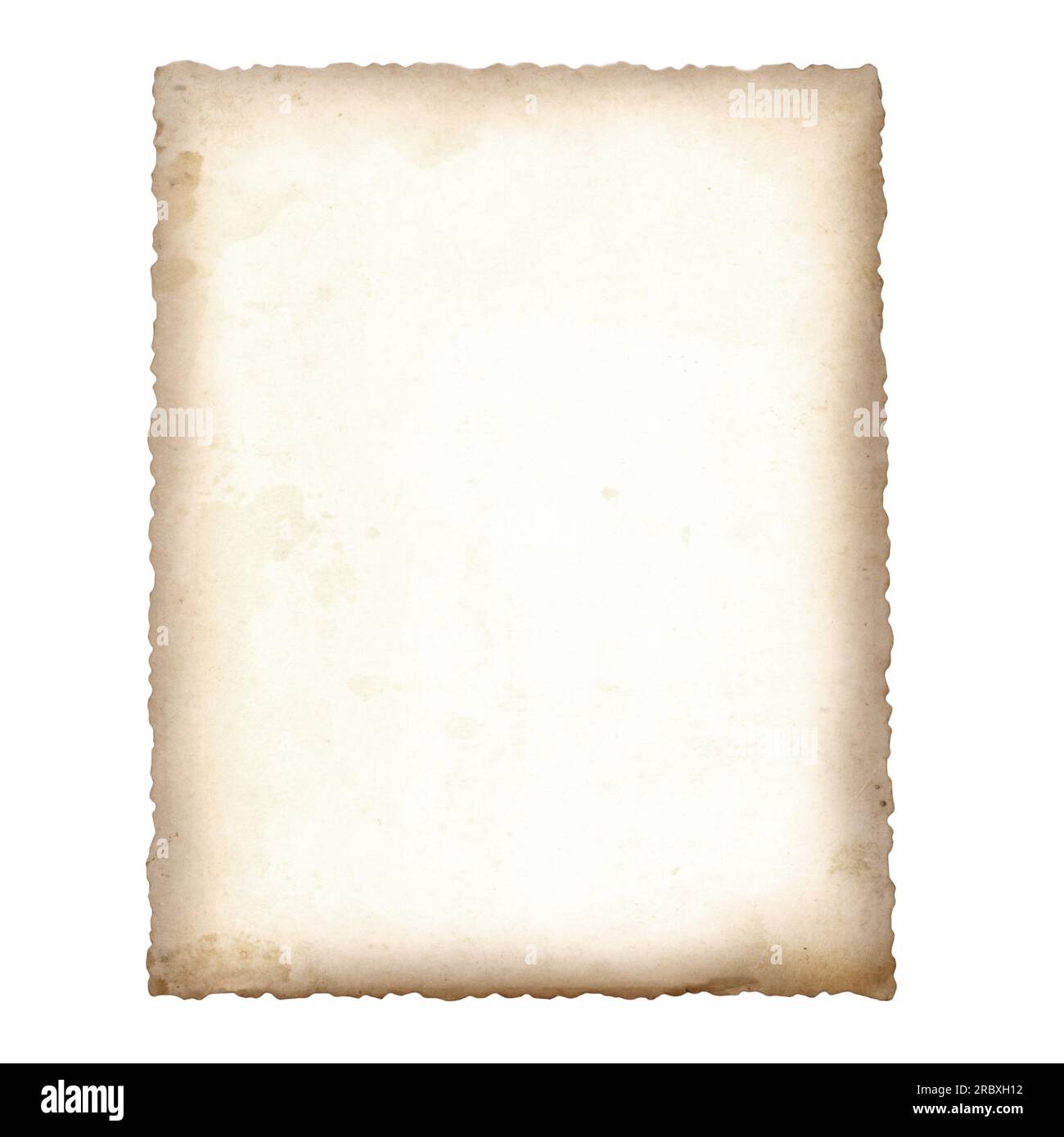 Vecchia carta vintage isolata su sfondo bianco Foto Stock