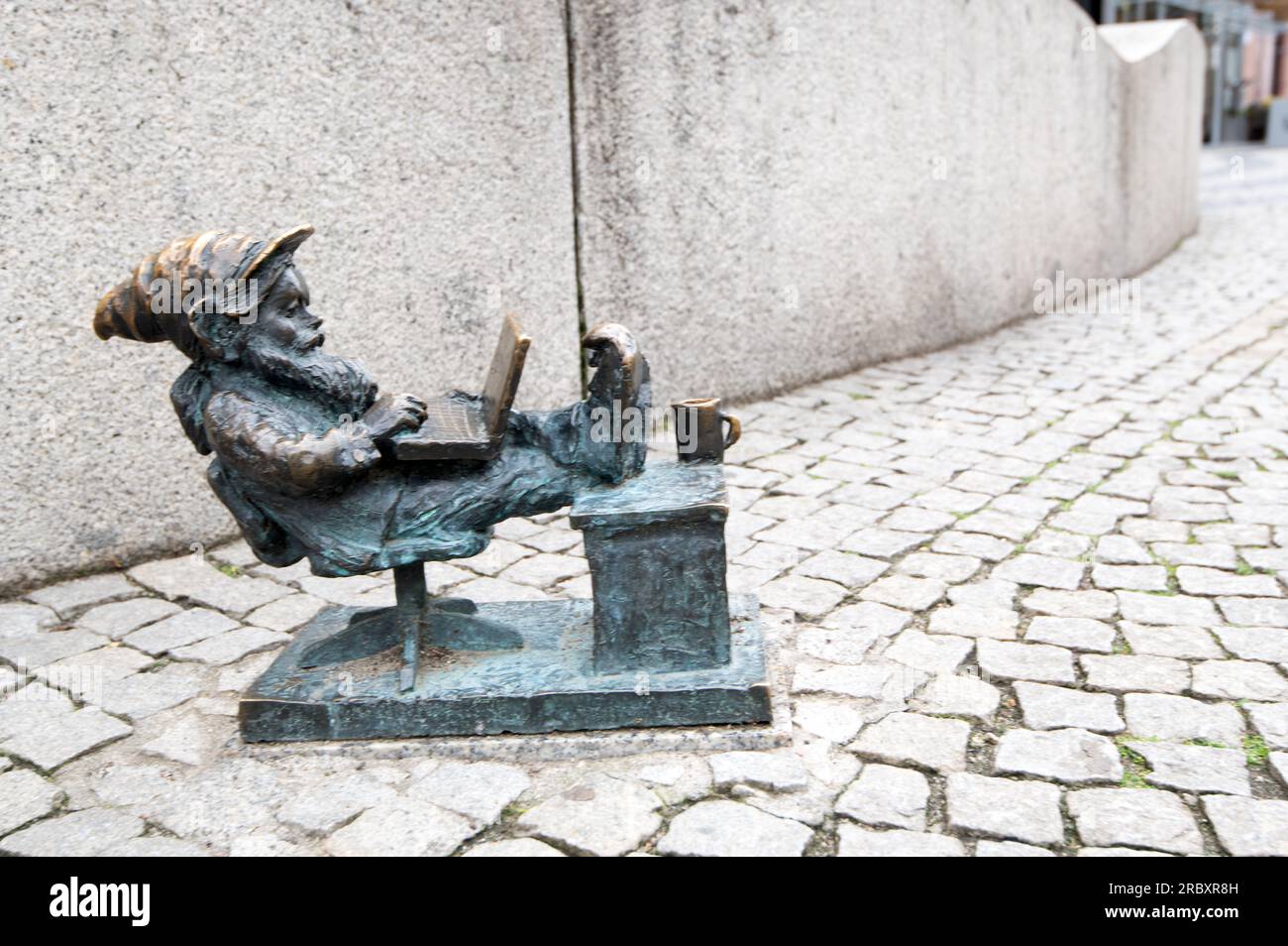 GNOME on Lap Top, Breslavia, Polonia. Foto Stock