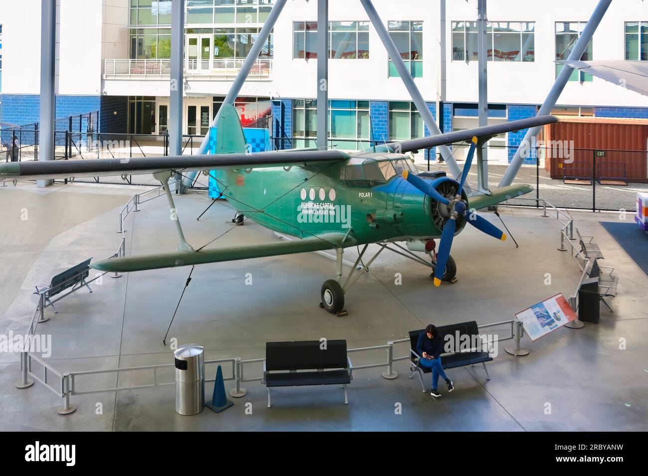 Antonov An-2 Colt Aviation Polar 1 biplano Pavilion Museum of Flight Seattle Washington State USA Foto Stock
