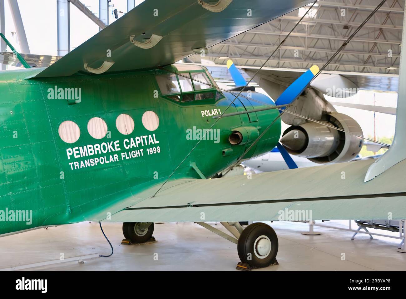 Antonov An-2 Colt Polar 1 biplano Aviation Pavilion Museum of Flight Seattle Washington State USA Foto Stock